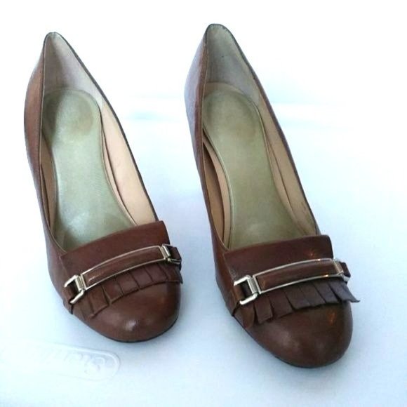 Franco Sarto Brown Leather Pumps Size 8.5 - Picture 3 of 8